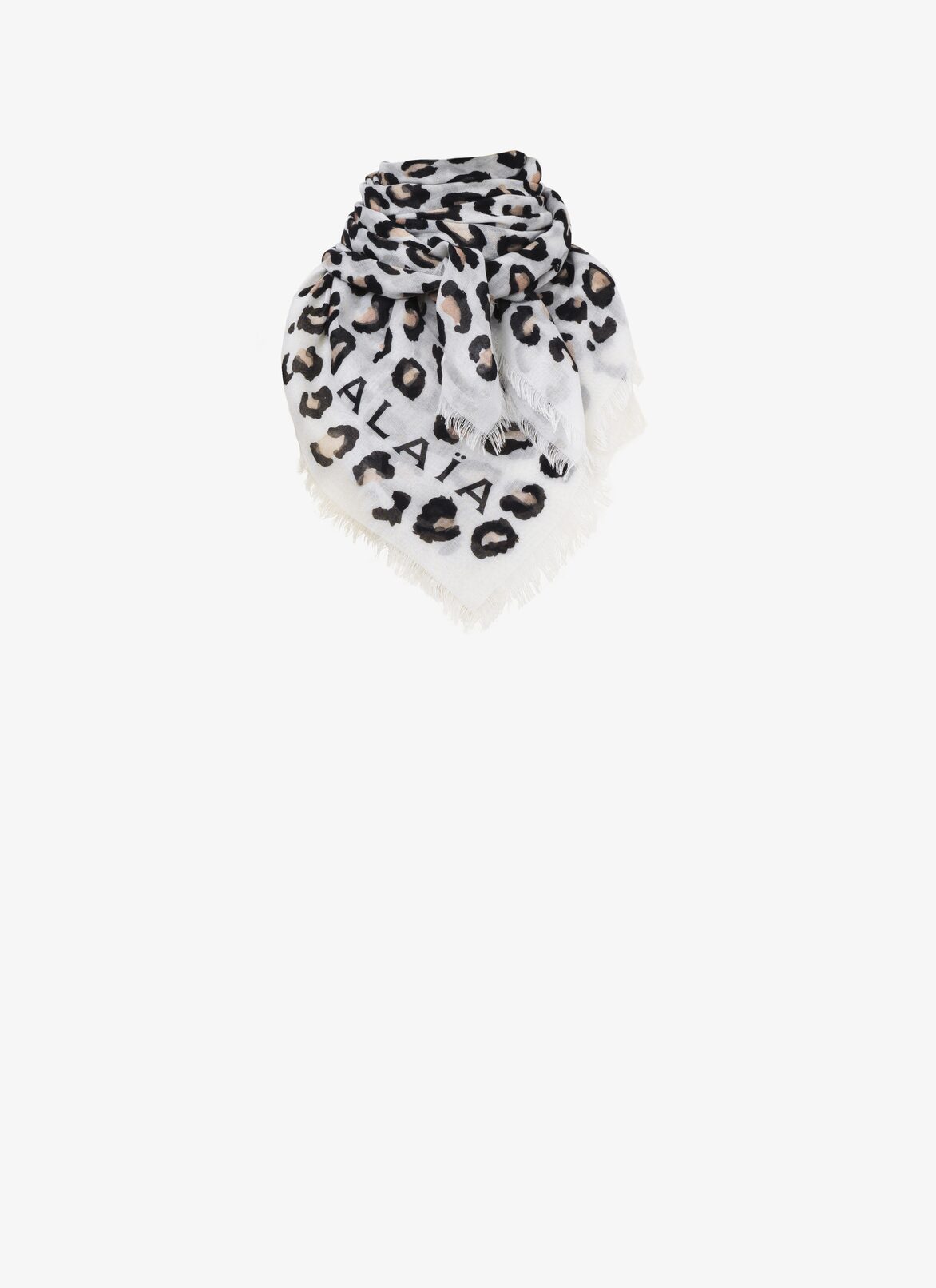 Leopard Pashmina ALAÏA WHITE/BLACK LEOPARD PASHMINA